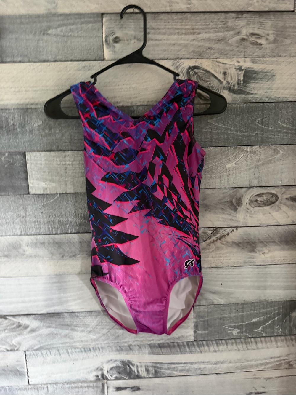 GK Pink and Purple Abstract Print Gymnastics Leotard
